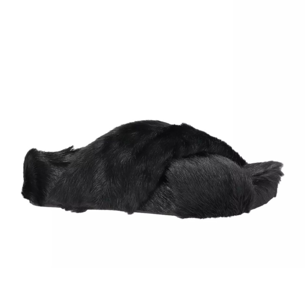 RRP $760 JIL SANDER Goat Fur Sandals US9 UK6 EU39
Black Footbed Made in Italy
